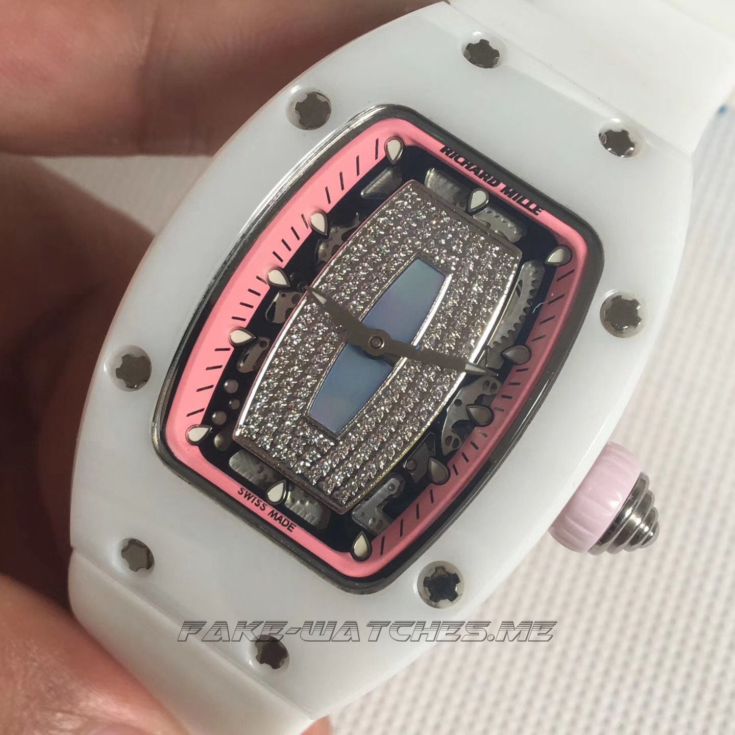 Richard Mille RM07 Ladies Ceramic Pink & Diamonds Dial